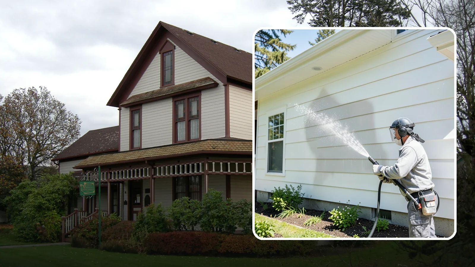 Exterior Wall Cleaning in Sumner, Pierce County, WA - Exterior wall cleaning targets the flat wall surfaces where our region's rain leaves streaks, algae, and settled road film.