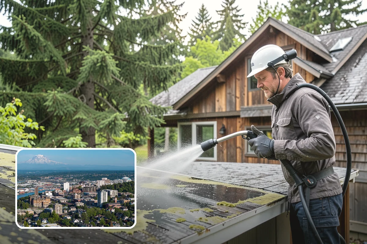 Exterior Wall Cleaning in Tacoma, Pierce County, WA - Removes vertical rain streaks and water tracks