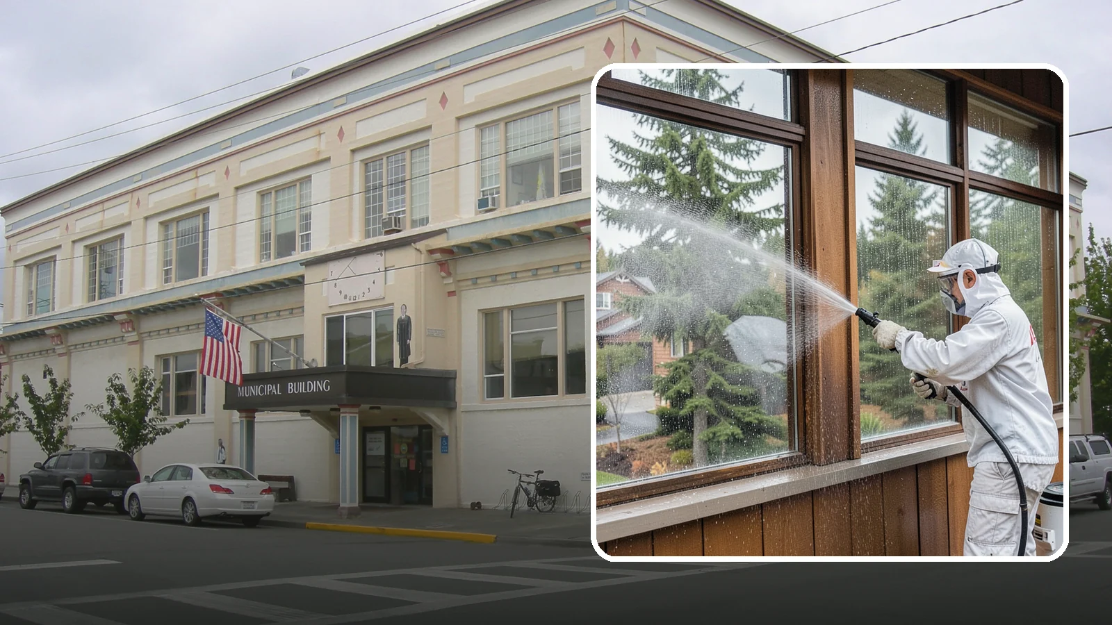 Exterior Window Cleaning in Anacortes, Skagit County, WA - Streak-free exterior window cleaning that clears the grime and water spotting our damp, overcast climate leaves on the glass.