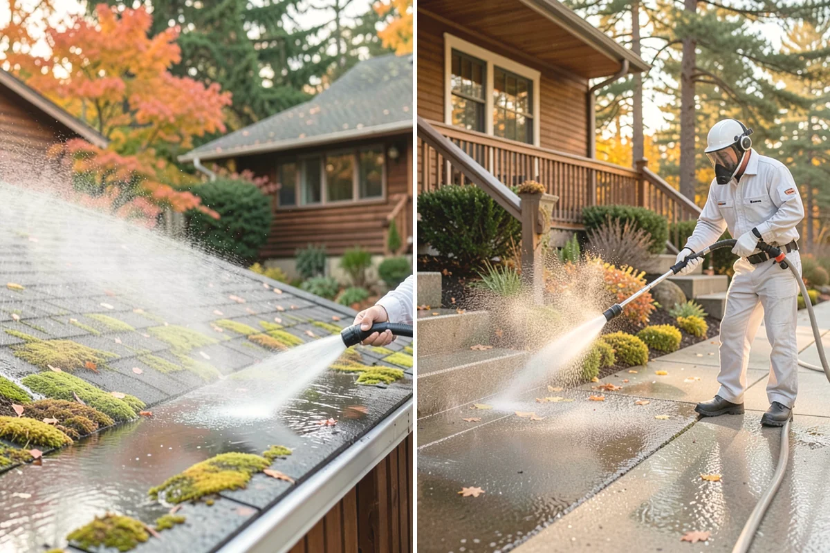 Exterior Window Cleaning in Anacortes, Skagit County, WA - Rinse loose dust and pollen from the panes