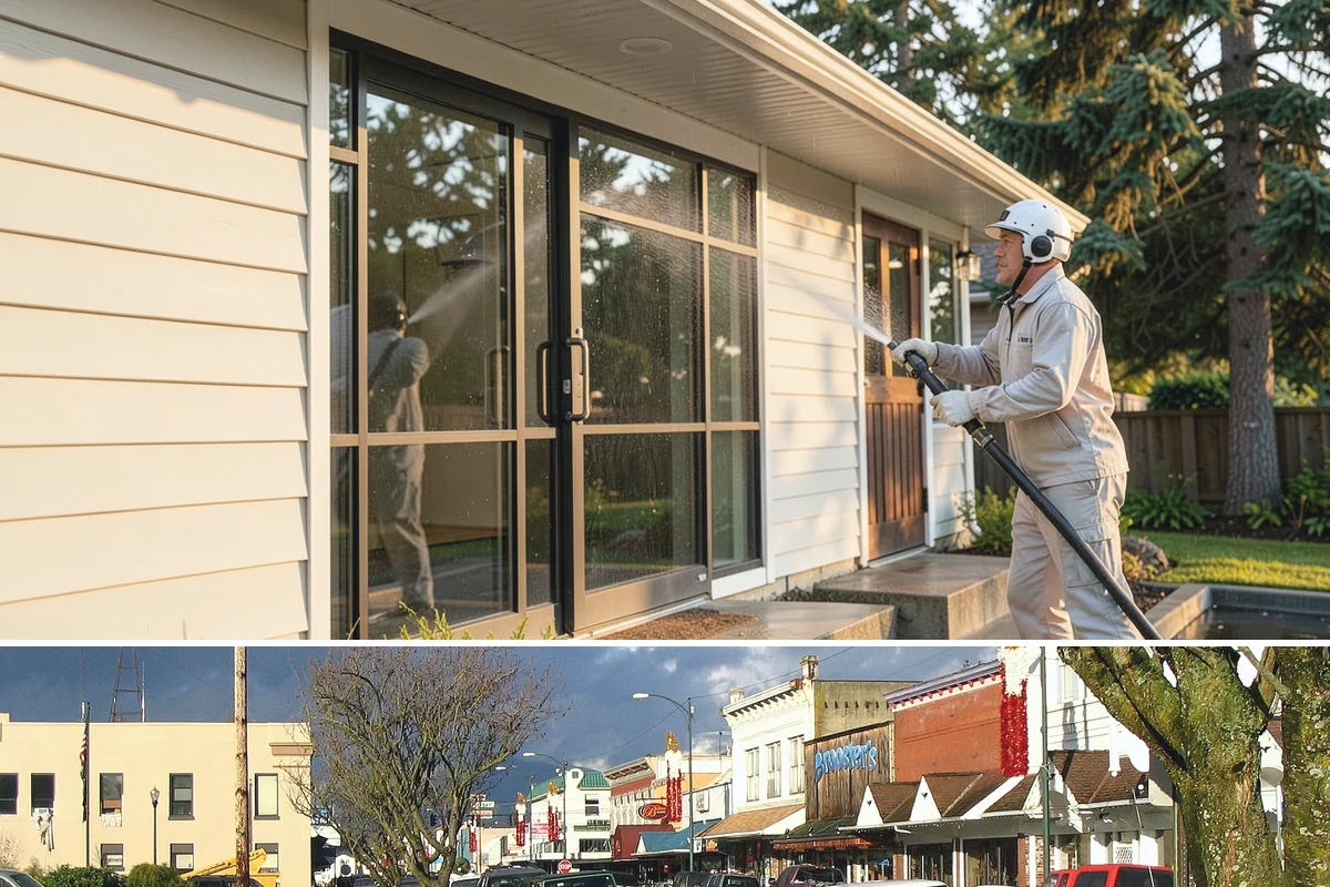 Exterior Window Cleaning in Arlington, Snohomish County, WA - Spring cleaning clears the winter's spotting and pollen just as brighter days return.
