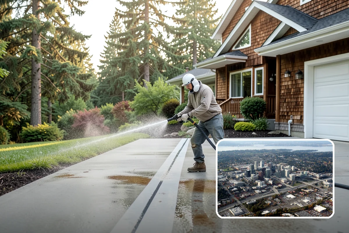 Exterior Window Cleaning in Bellevue, King County, WA - Clears pollen, grime, and water spotting from the glass