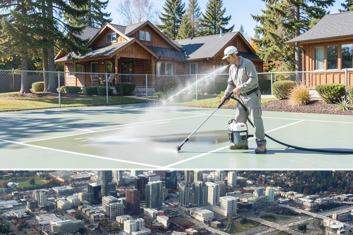 Exterior Window Cleaning in Bellevue, King County, WA - Spring cleaning clears the winter's spotting and pollen just as brighter days return.
