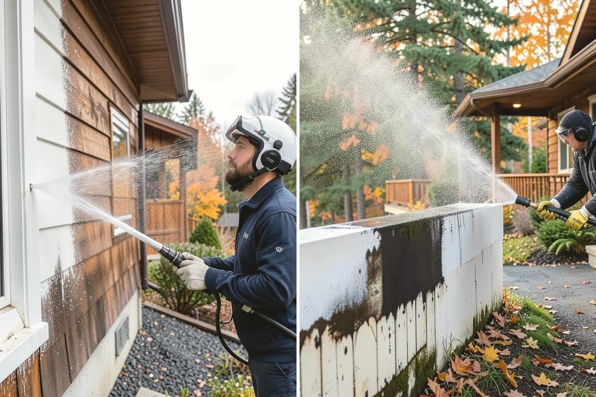 Exterior Window Cleaning in Black Diamond, King County, WA - Rinse loose dust and pollen from the panes