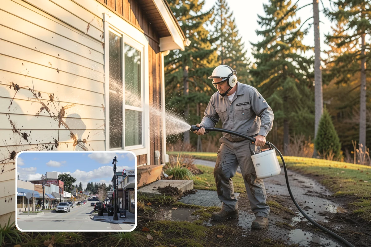 Exterior Window Cleaning in Bothell, King County, WA - Clears pollen, grime, and water spotting from the glass