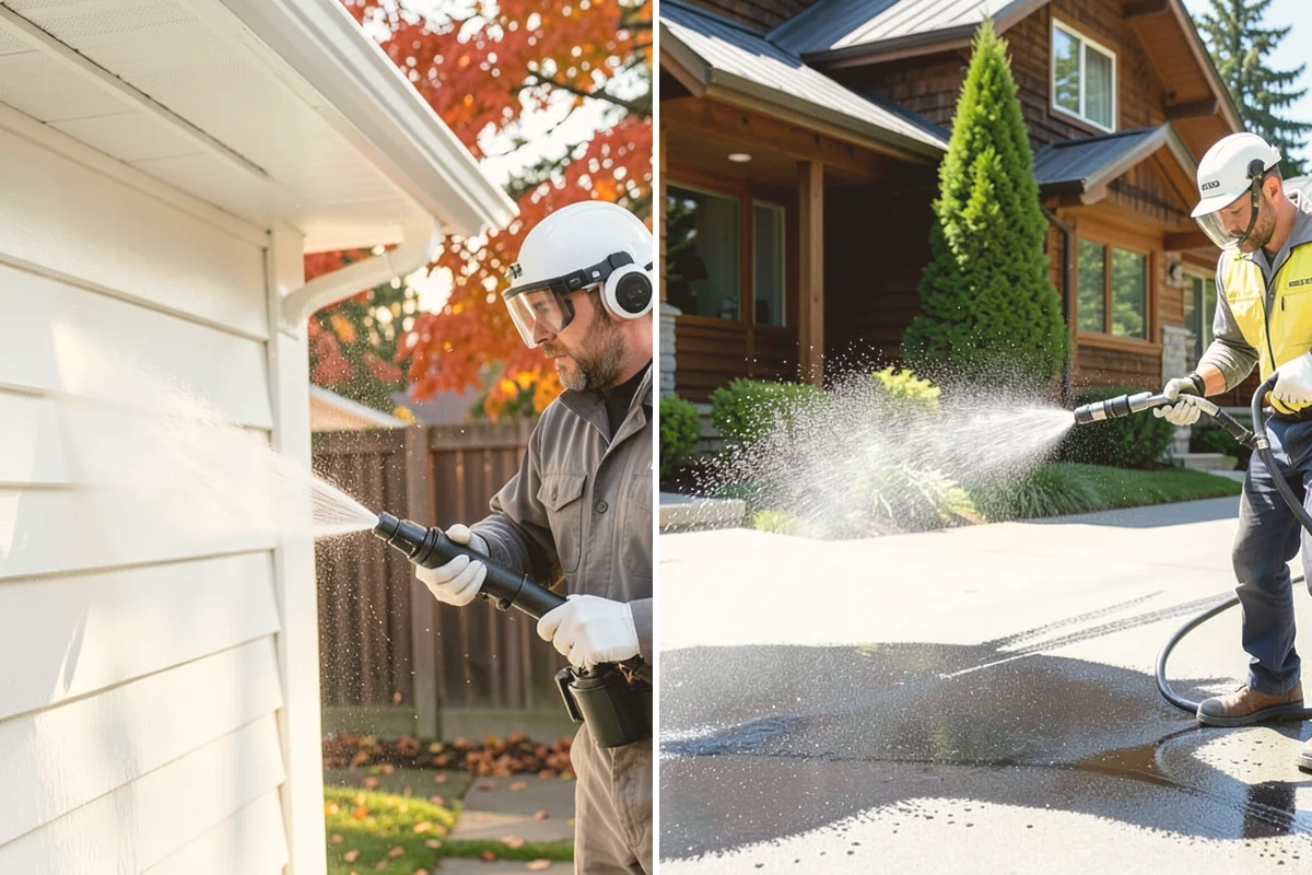 Exterior Window Cleaning in Brier, Snohomish County, WA - Rinse loose dust and pollen from the panes