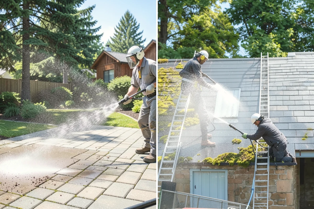 Exterior Window Cleaning in Burien, King County, WA - Rinse loose dust and pollen from the panes