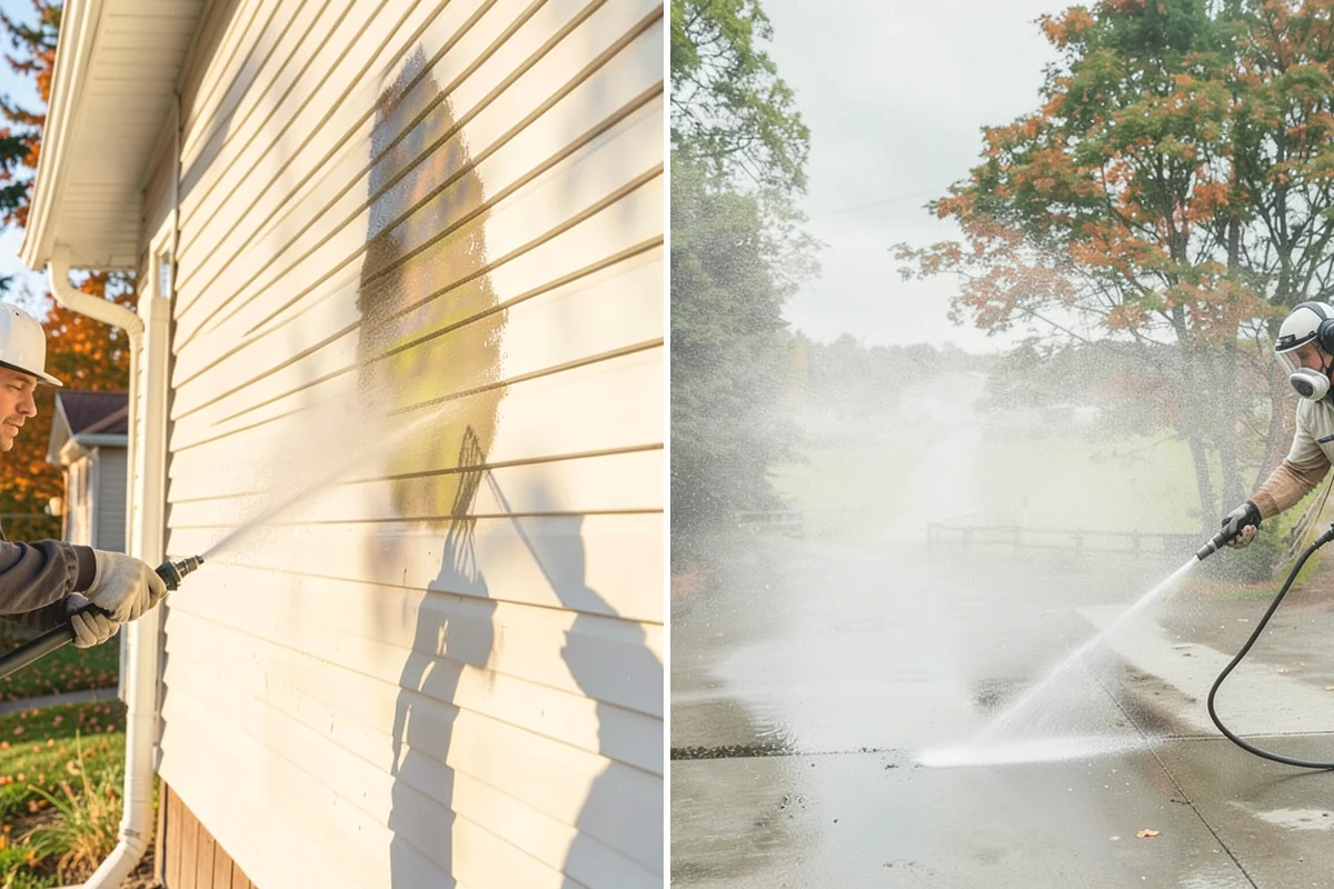 Exterior Window Cleaning in Burlington, Skagit County, WA - Rinse loose dust and pollen from the panes