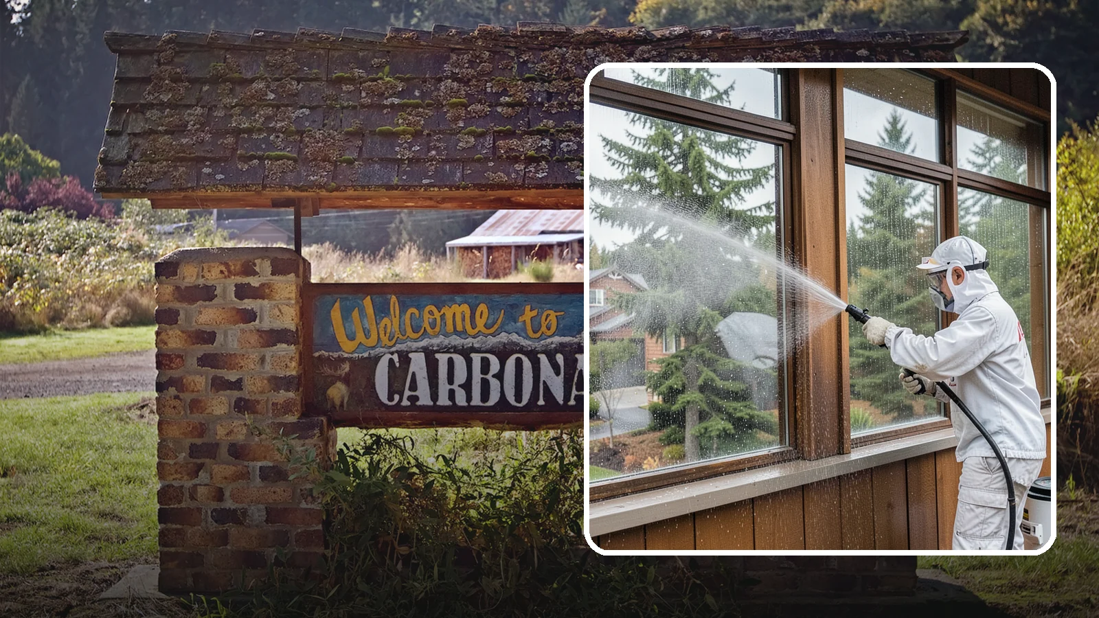 Exterior Window Cleaning in Carbonado, Pierce County, WA - Streak-free exterior window cleaning that clears the grime and water spotting our damp, overcast climate leaves on the glass.