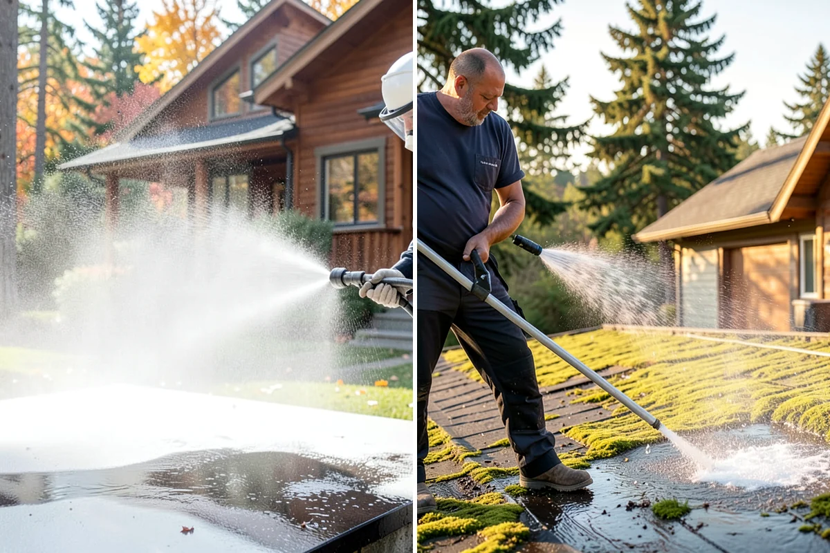 Exterior Window Cleaning in Concrete, Skagit County, WA - Rinse loose dust and pollen from the panes