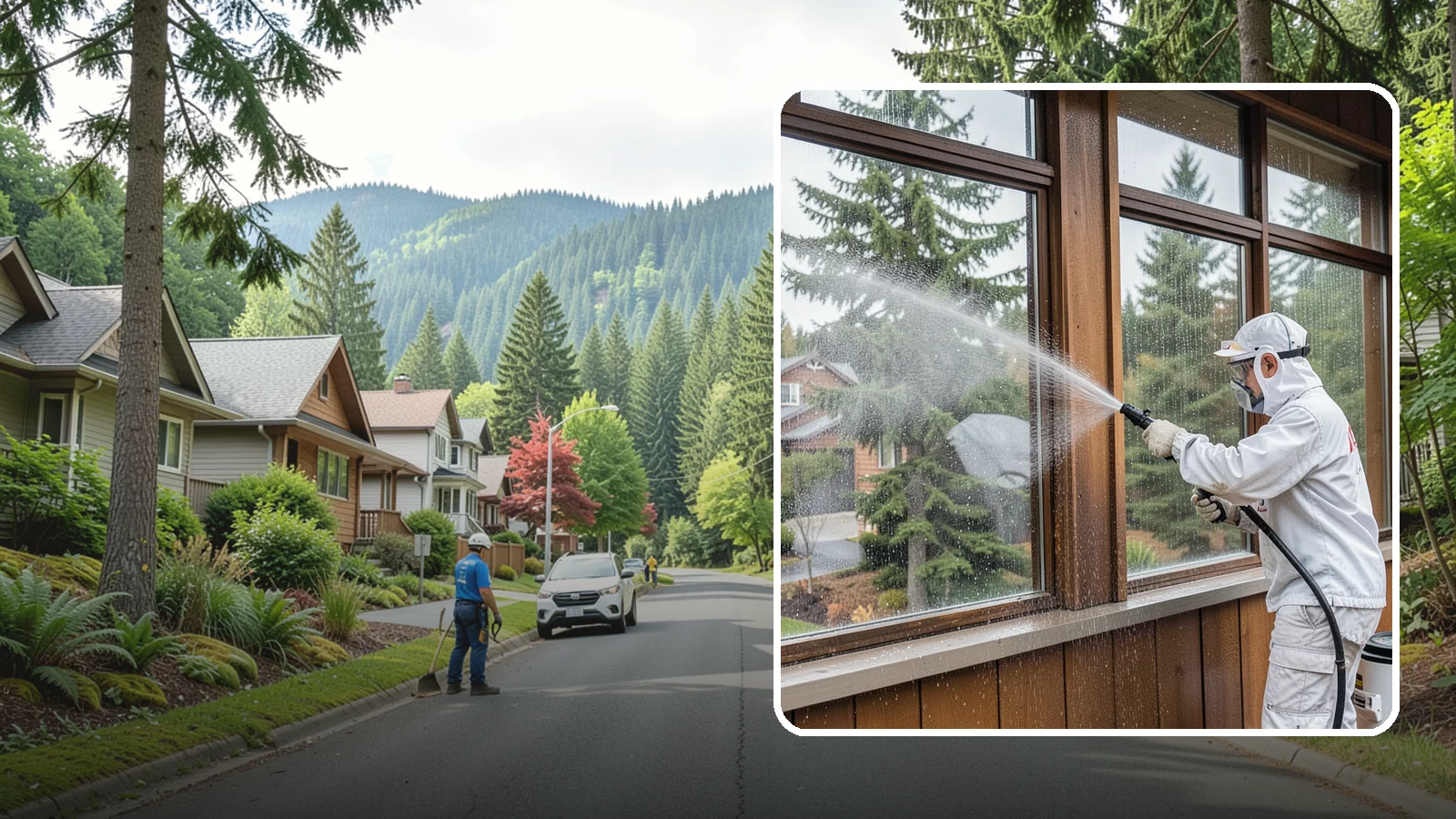 Exterior Window Cleaning in Darrington, Snohomish County, WA - Streak-free exterior window cleaning that clears the grime and water spotting our damp, overcast climate leaves on the glass.