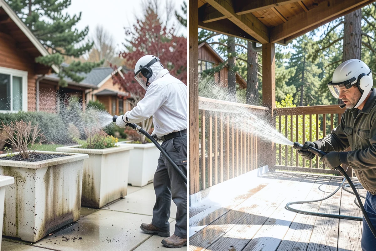 Exterior Window Cleaning in Des Moines, King County, WA - Rinse loose dust and pollen from the panes