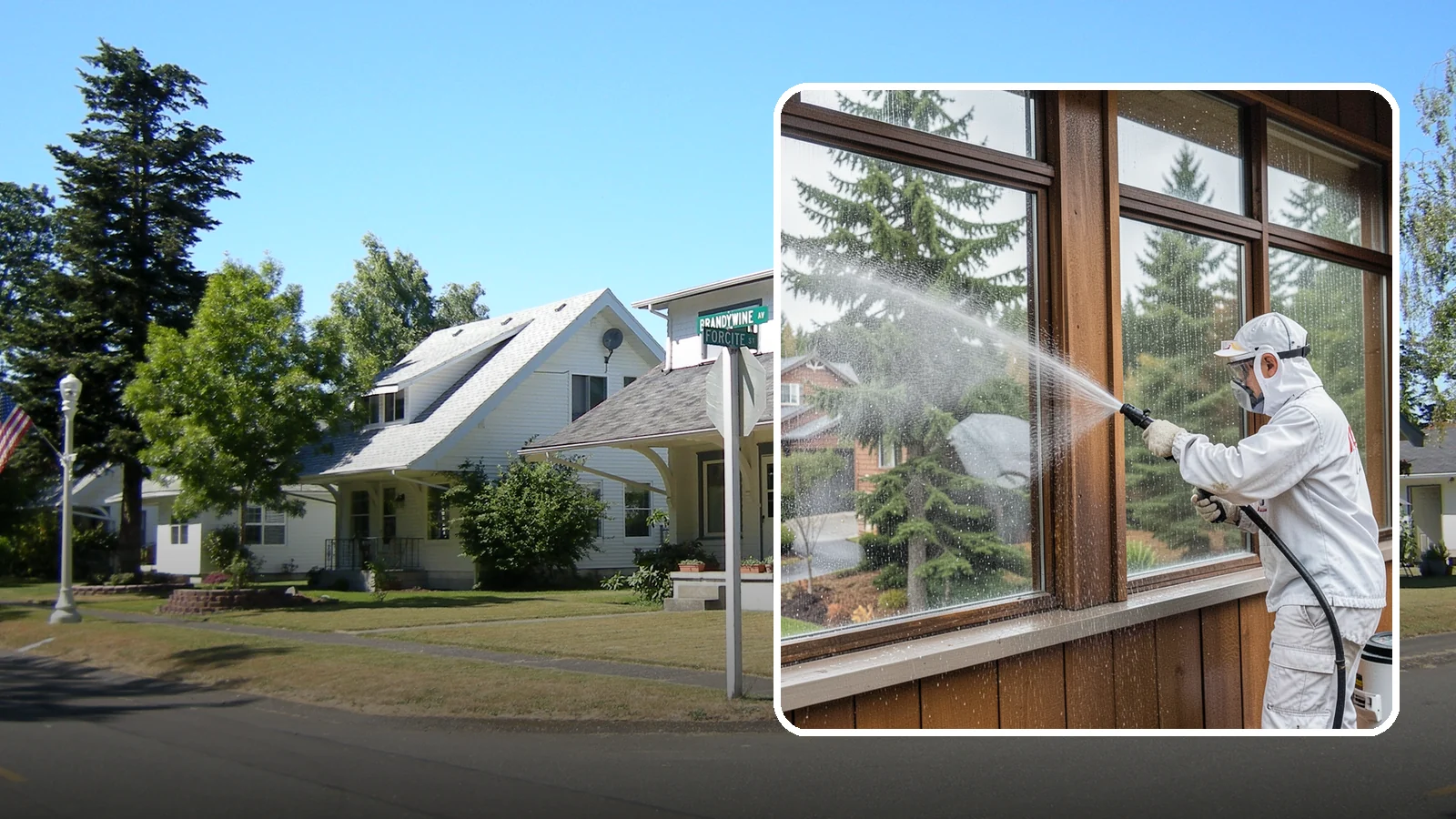 Exterior Window Cleaning in DuPont, Pierce County, WA - Streak-free exterior window cleaning that clears the grime and water spotting our damp, overcast climate leaves on the glass.