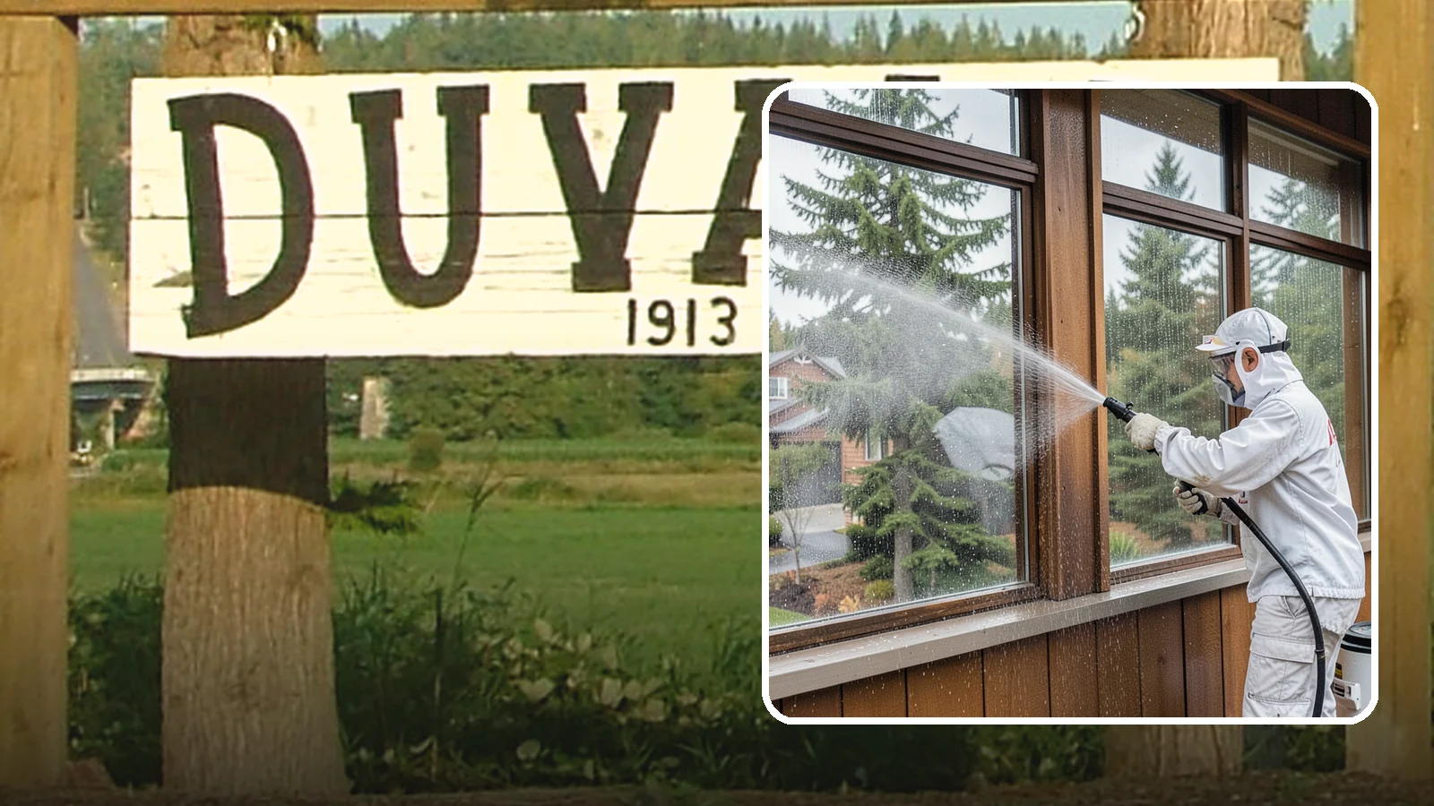 Exterior Window Cleaning in Duvall, King County, WA - Streak-free exterior window cleaning that clears the grime and water spotting our damp, overcast climate leaves on the glass.