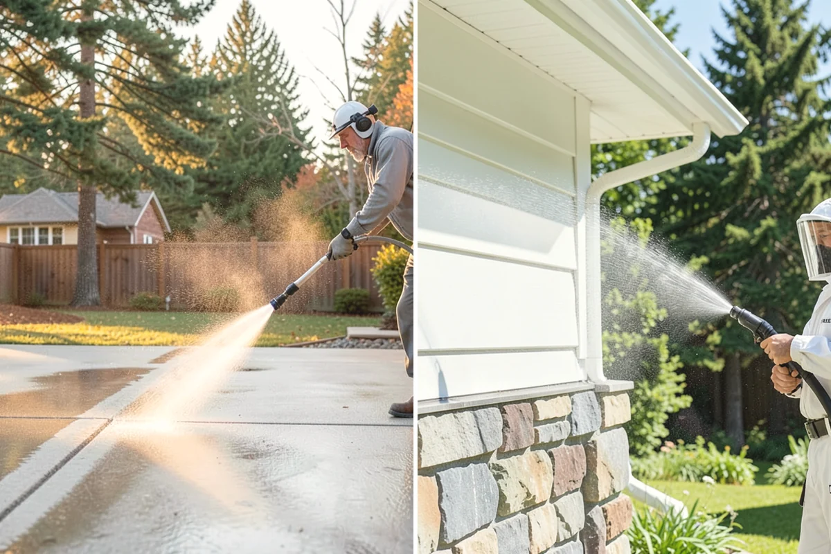 Exterior Window Cleaning in Duvall, King County, WA - Rinse loose dust and pollen from the panes