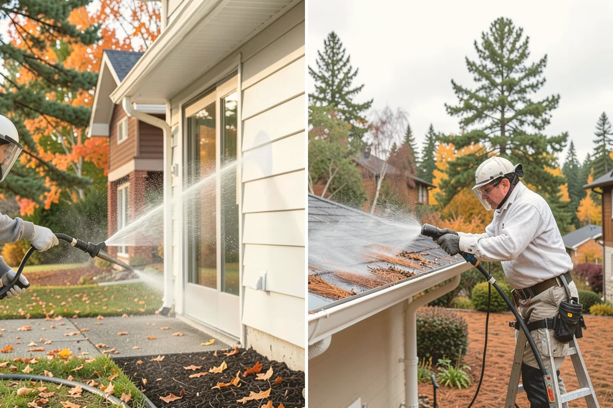 Exterior Window Cleaning in Eatonville, Pierce County, WA - Rinse loose dust and pollen from the panes