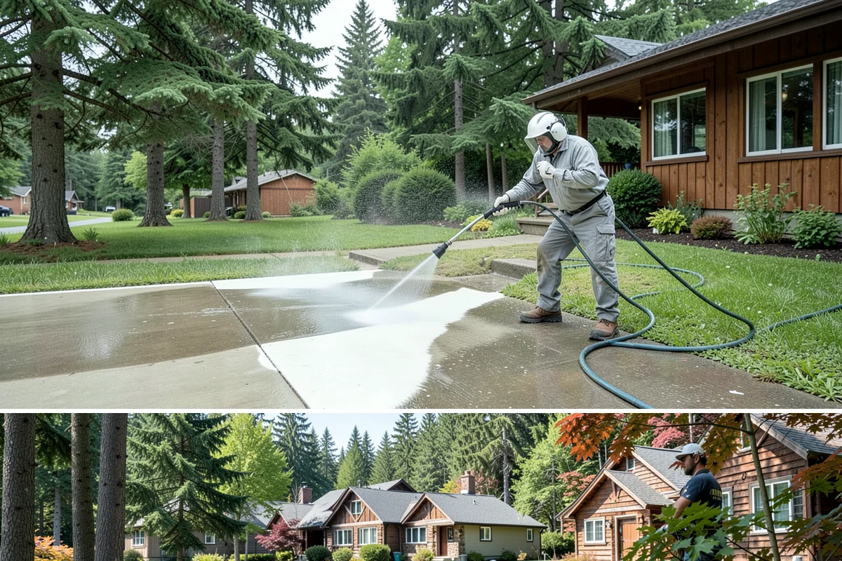 Exterior Window Cleaning in Edgewood, Pierce County, WA - Spring cleaning clears the winter's spotting and pollen just as brighter days return.