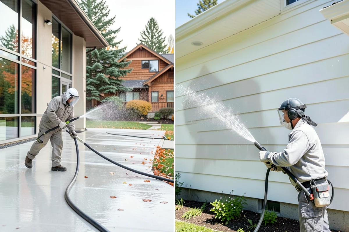Exterior Window Cleaning in Enumclaw, King County, WA - Rinse loose dust and pollen from the panes