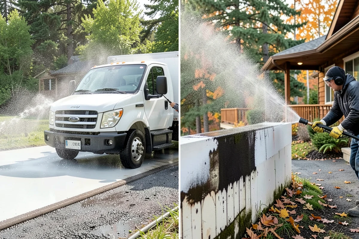 Exterior Window Cleaning in Federal Way, King County, WA - Rinse loose dust and pollen from the panes