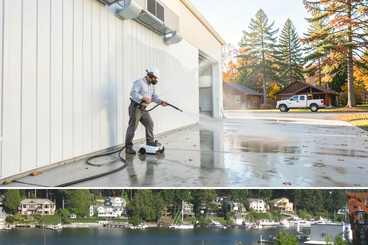Exterior Window Cleaning in Gig Harbor, Pierce County, WA - Spring cleaning clears the winter's spotting and pollen just as brighter days return.