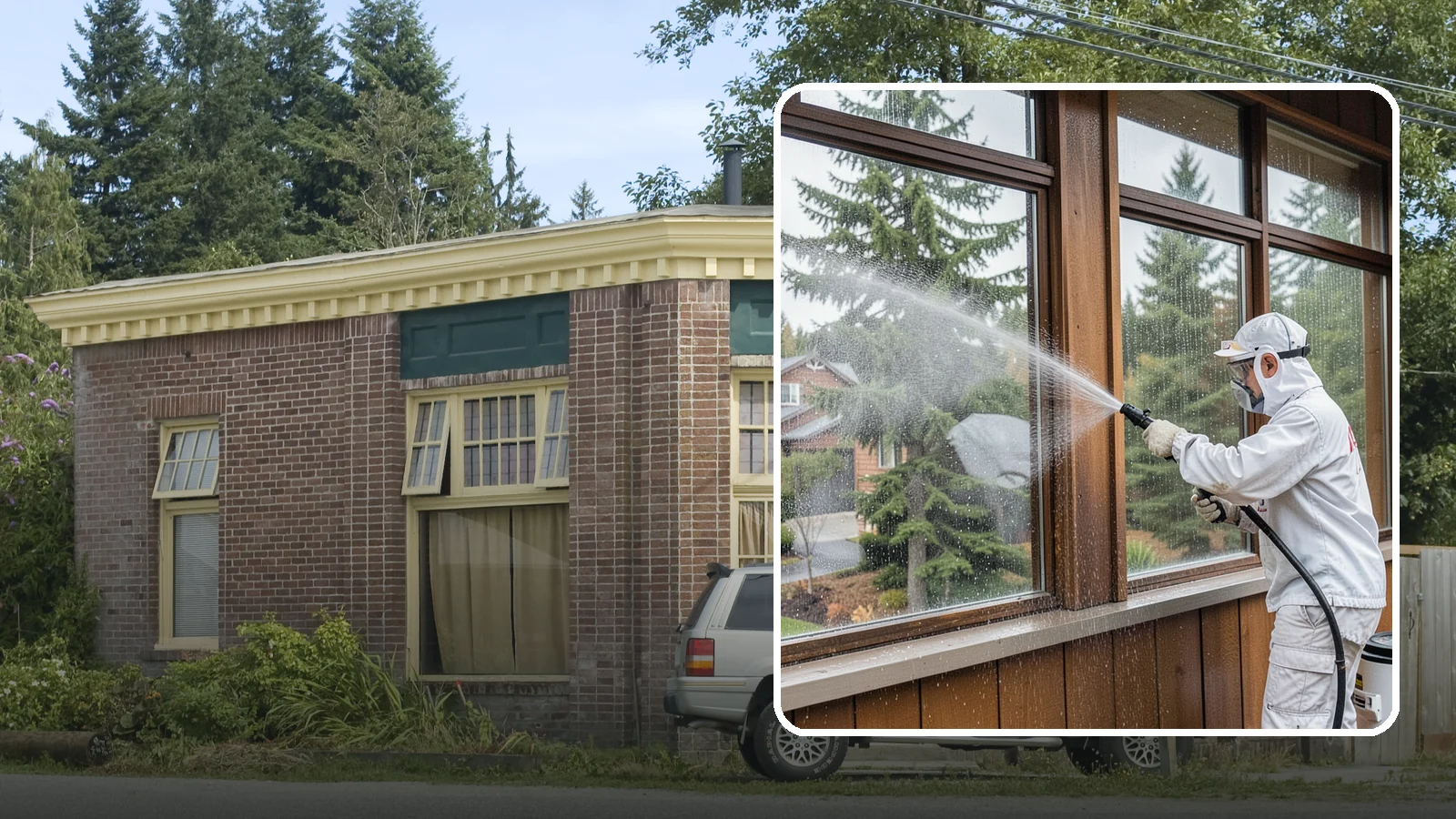 Exterior Window Cleaning in Hamilton, Skagit County, WA - Streak-free exterior window cleaning that clears the grime and water spotting our damp, overcast climate leaves on the glass.