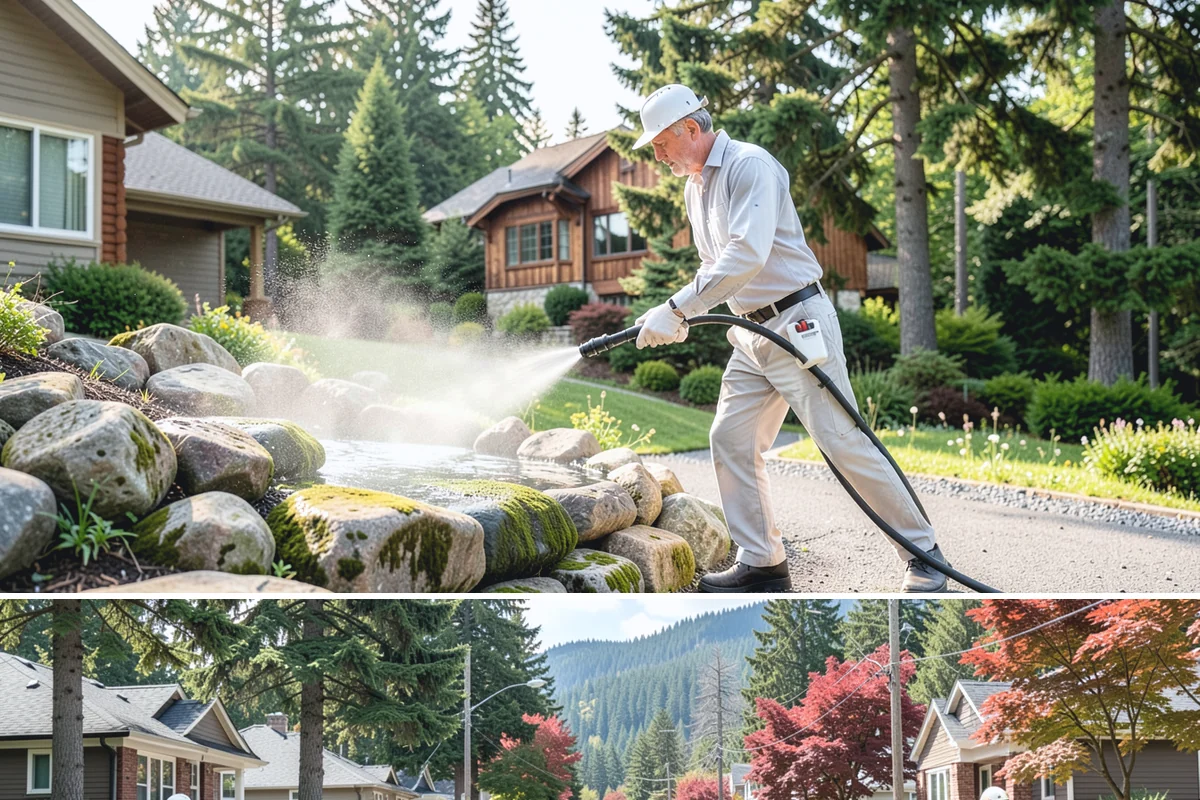 Exterior Window Cleaning in Hunts Point, King County, WA - Spring cleaning clears the winter's spotting and pollen just as brighter days return.