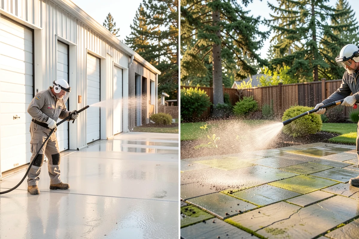 Exterior Window Cleaning in Kenmore, King County, WA - Rinse loose dust and pollen from the panes