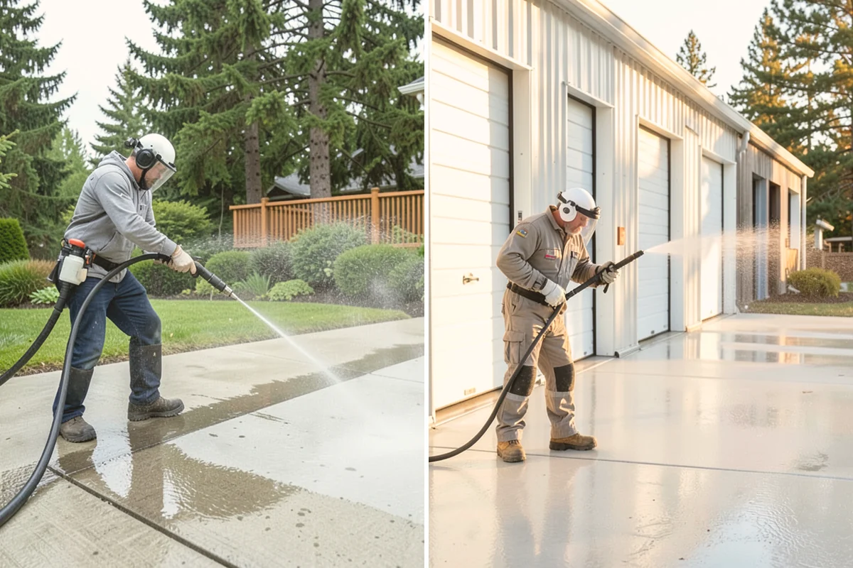 Exterior Window Cleaning in Kent, King County, WA - Rinse loose dust and pollen from the panes