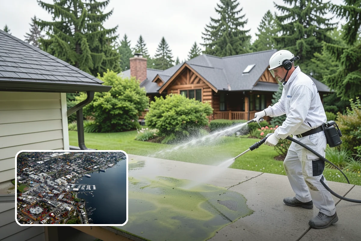 Exterior Window Cleaning in Kirkland, King County, WA - Clears pollen, grime, and water spotting from the glass