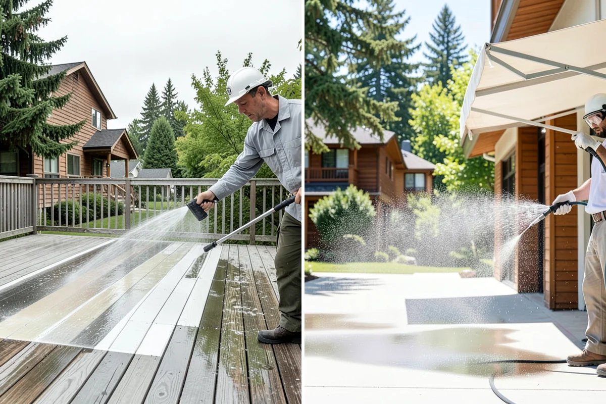 Exterior Window Cleaning in Lake Forest Park, King County, WA - Rinse loose dust and pollen from the panes