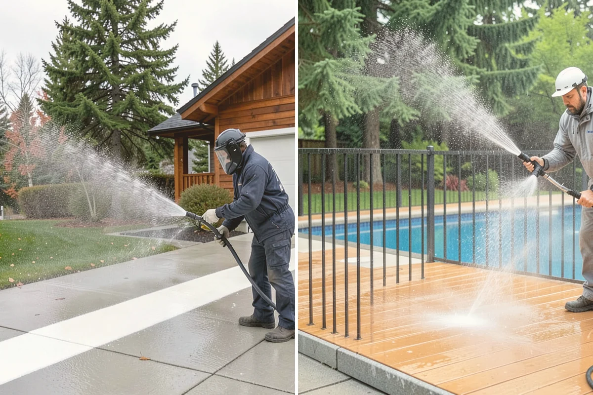 Exterior Window Cleaning in Langley, Island County, WA - Rinse loose dust and pollen from the panes
