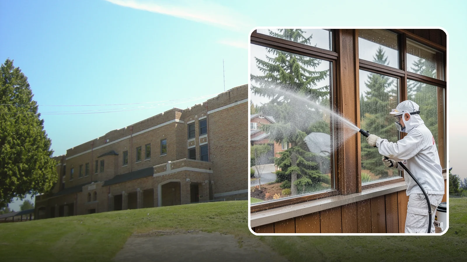 Exterior Window Cleaning in Maple Valley, King County, WA - Streak-free exterior window cleaning that clears the grime and water spotting our damp, overcast climate leaves on the glass.