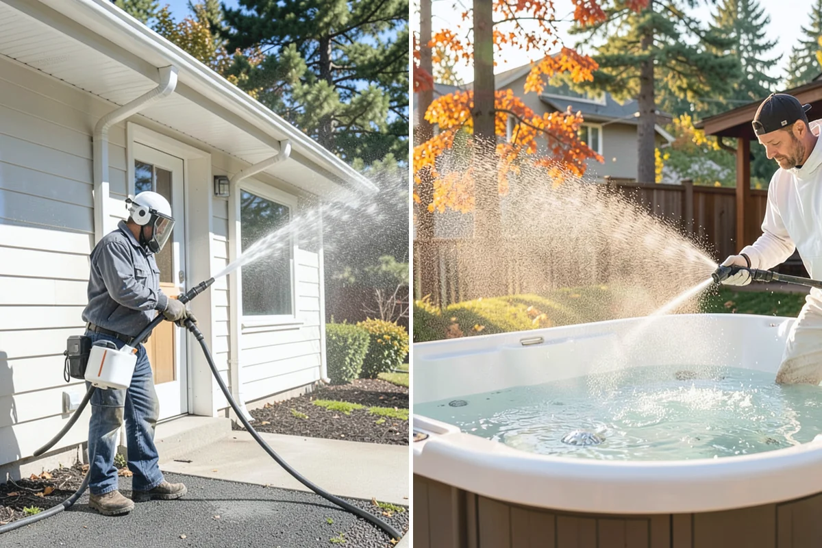 Exterior Window Cleaning in Medina, King County, WA - Rinse loose dust and pollen from the panes