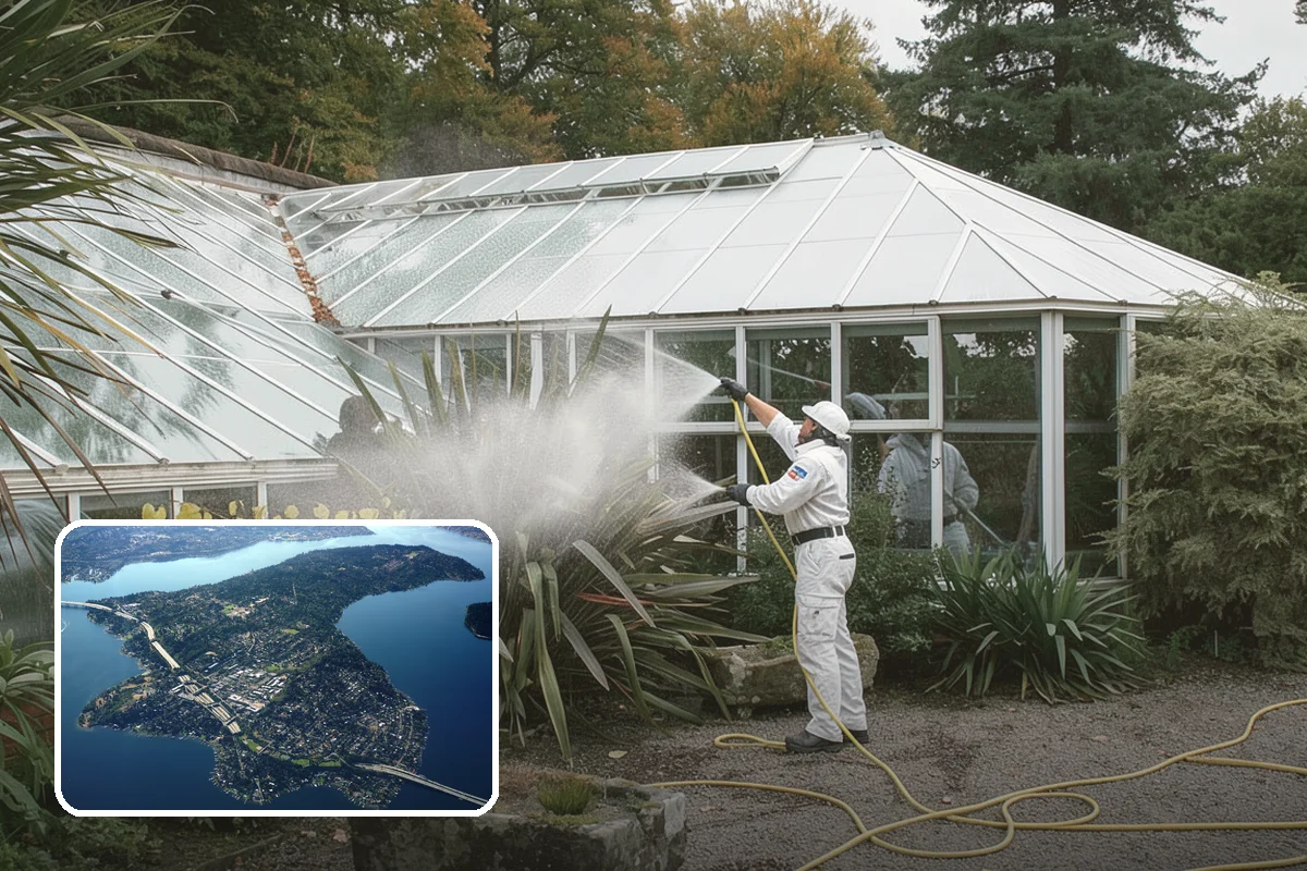 Exterior Window Cleaning in Mercer Island, King County, WA - Clears pollen, grime, and water spotting from the glass