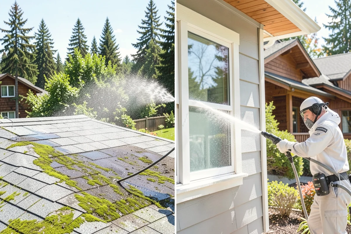 Exterior Window Cleaning in Mercer Island, King County, WA - Rinse loose dust and pollen from the panes
