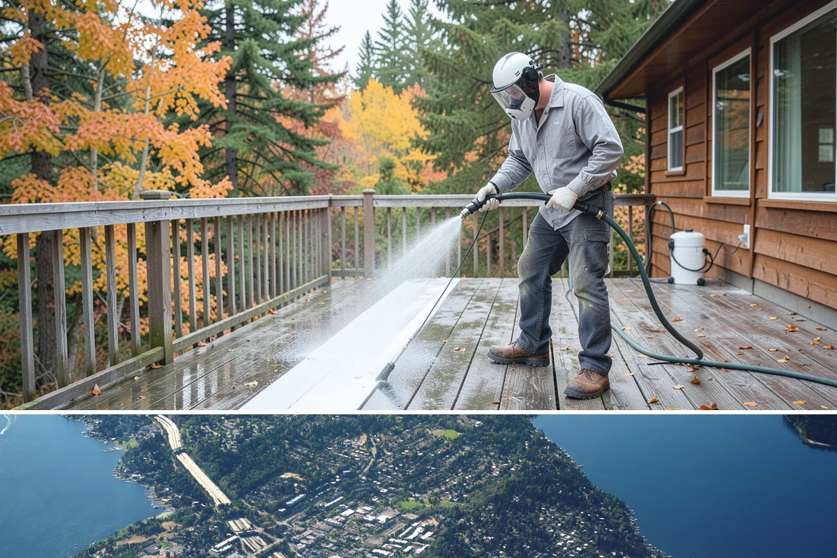 Exterior Window Cleaning in Mercer Island, King County, WA - Spring cleaning clears the winter's spotting and pollen just as brighter days return.