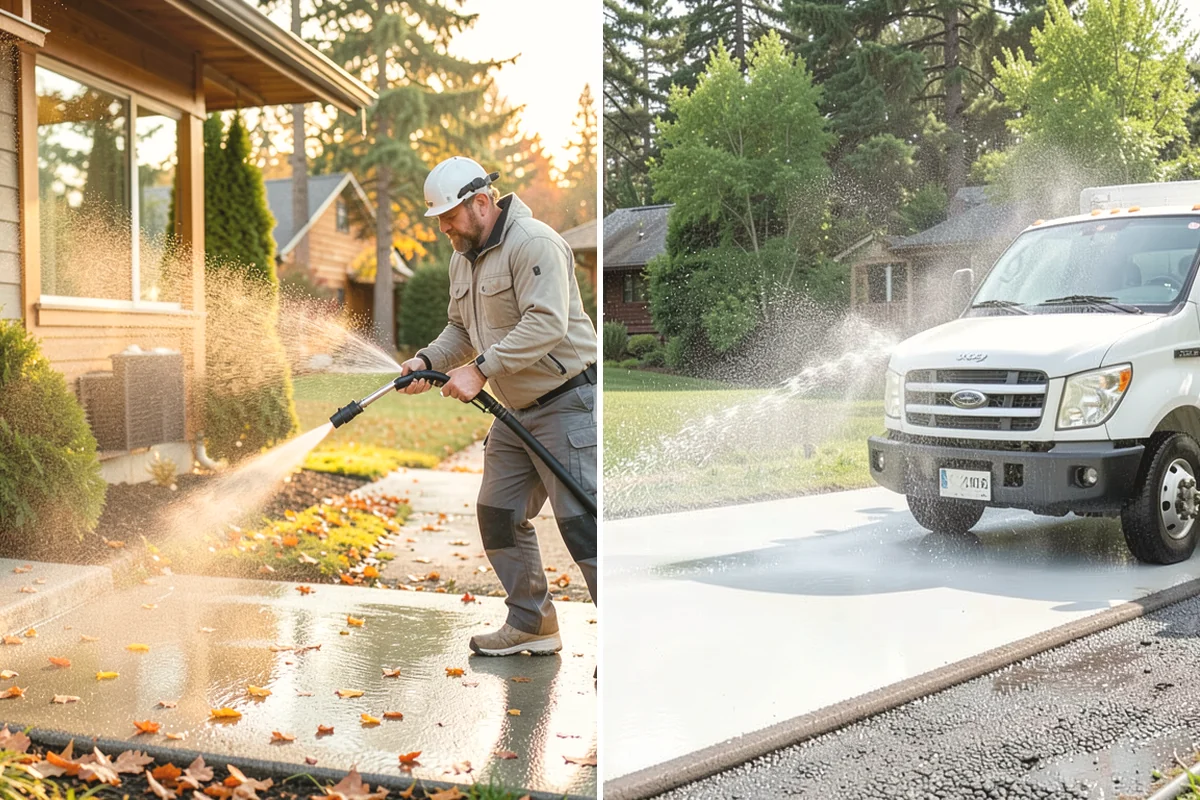 Exterior Window Cleaning in Mill Creek, Snohomish County, WA - Rinse loose dust and pollen from the panes