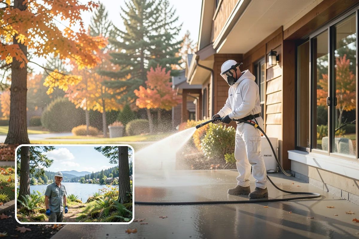 Exterior Window Cleaning in Milton, King County, WA - Clears pollen, grime, and water spotting from the glass