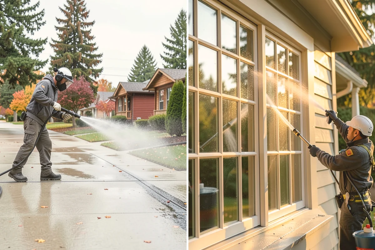 Exterior Window Cleaning in Mount Vernon, Skagit County, WA - Rinse loose dust and pollen from the panes