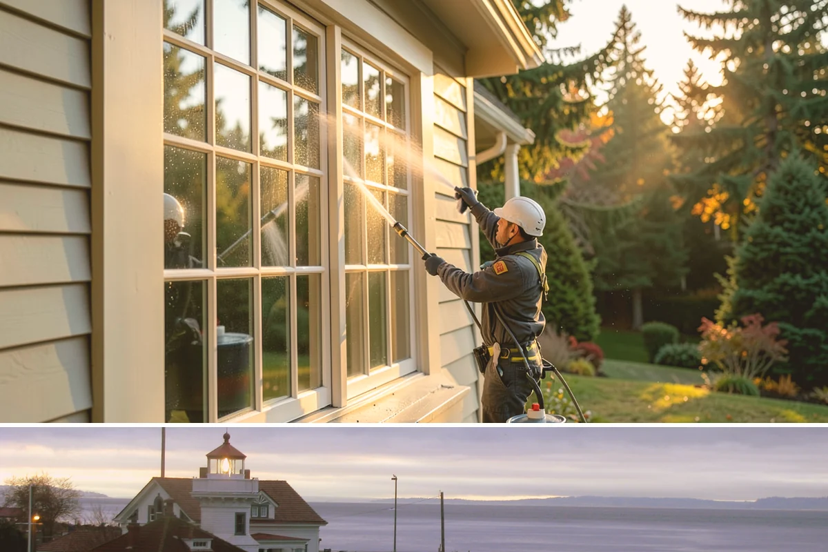Exterior Window Cleaning in Mukilteo, Snohomish County, WA - Spring cleaning clears the winter's spotting and pollen just as brighter days return.