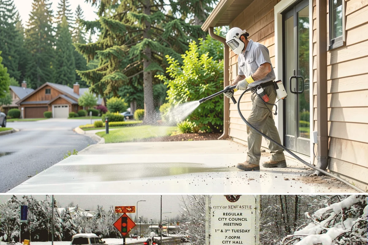 Exterior Window Cleaning in Newcastle, King County, WA - Spring cleaning clears the winter's spotting and pollen just as brighter days return.