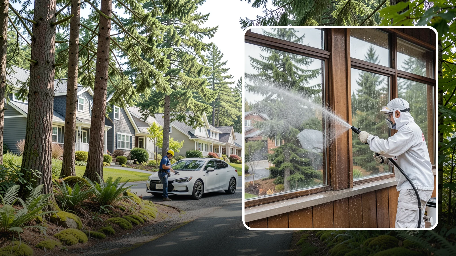 Exterior Window Cleaning in Normandy Park, King County, WA - Streak-free exterior window cleaning that clears the grime and water spotting our damp, overcast climate leaves on the glass.
