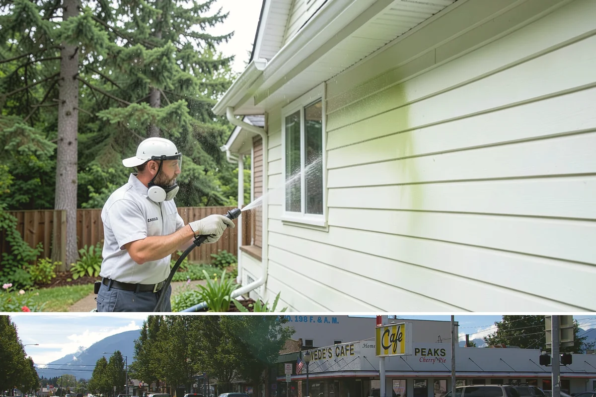 Exterior Window Cleaning in North Bend, King County, WA - Spring cleaning clears the winter's spotting and pollen just as brighter days return.
