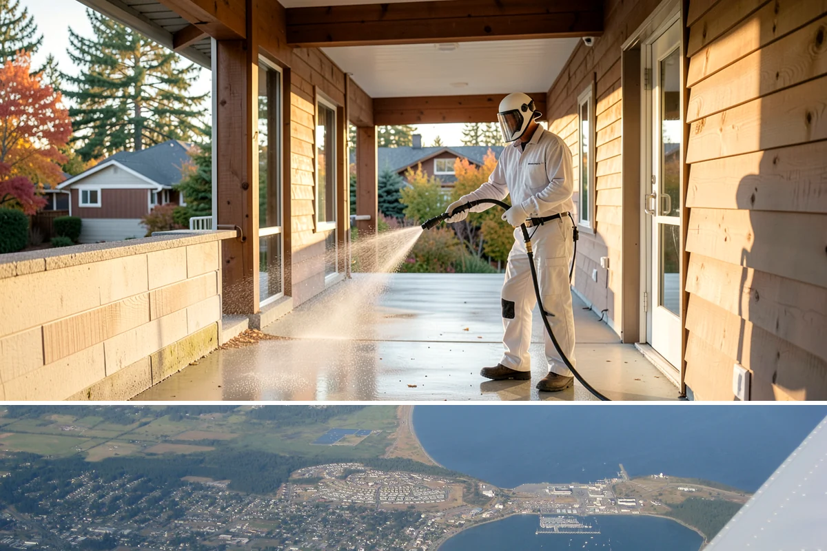 Exterior Window Cleaning in Oak Harbor, Island County, WA - Spring cleaning clears the winter's spotting and pollen just as brighter days return.
