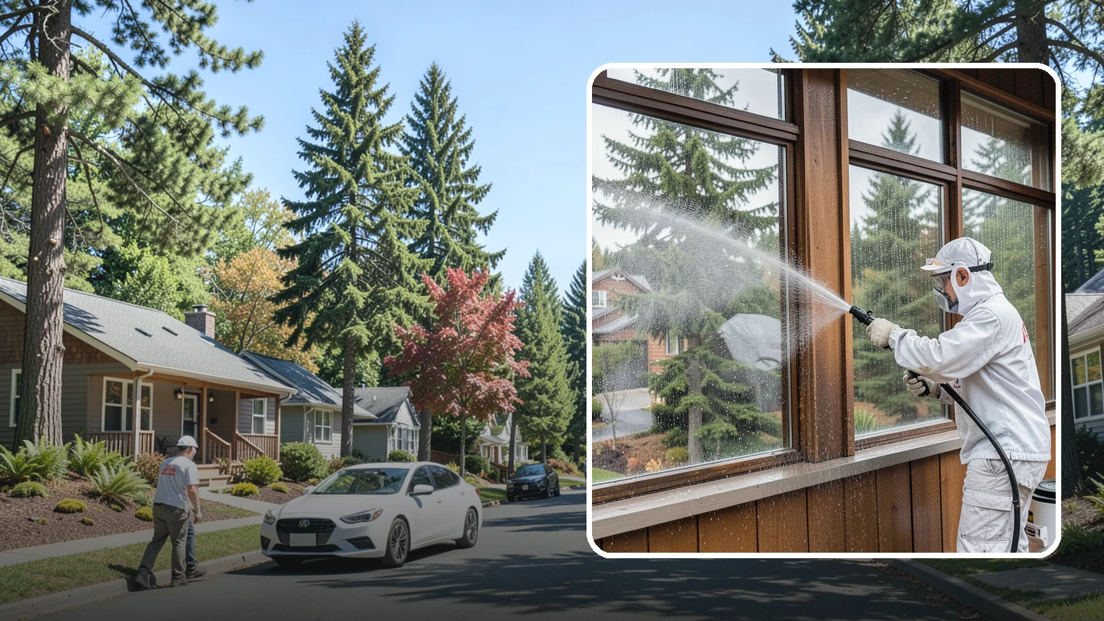 Exterior Window Cleaning in Orting, Pierce County, WA - Streak-free exterior window cleaning that clears the grime and water spotting our damp, overcast climate leaves on the glass.