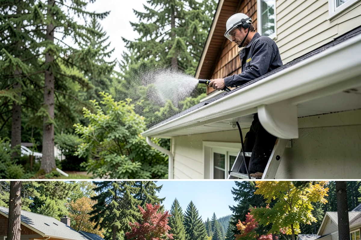 Exterior Window Cleaning in Orting, Pierce County, WA - Spring cleaning clears the winter's spotting and pollen just as brighter days return.