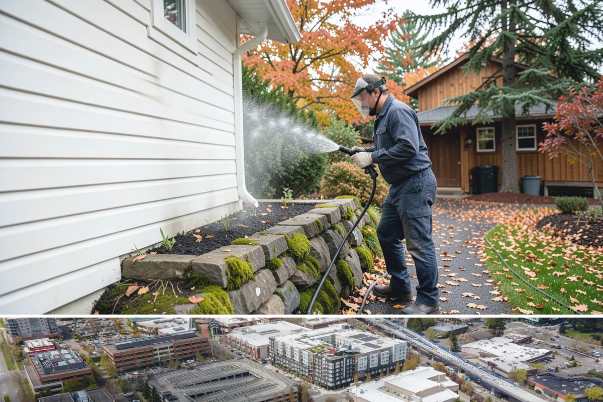 Exterior Window Cleaning in Redmond, King County, WA - Spring cleaning clears the winter's spotting and pollen just as brighter days return.