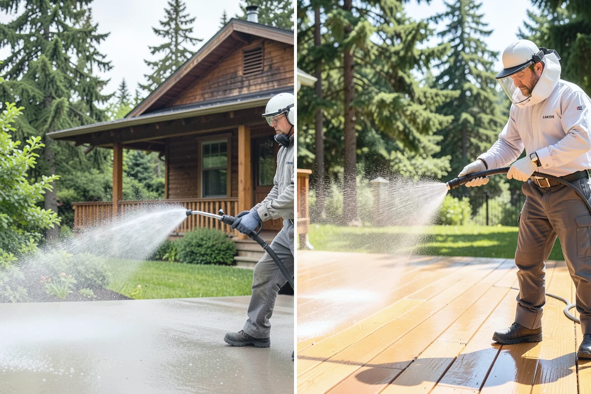 Exterior Window Cleaning in Renton, King County, WA - Rinse loose dust and pollen from the panes