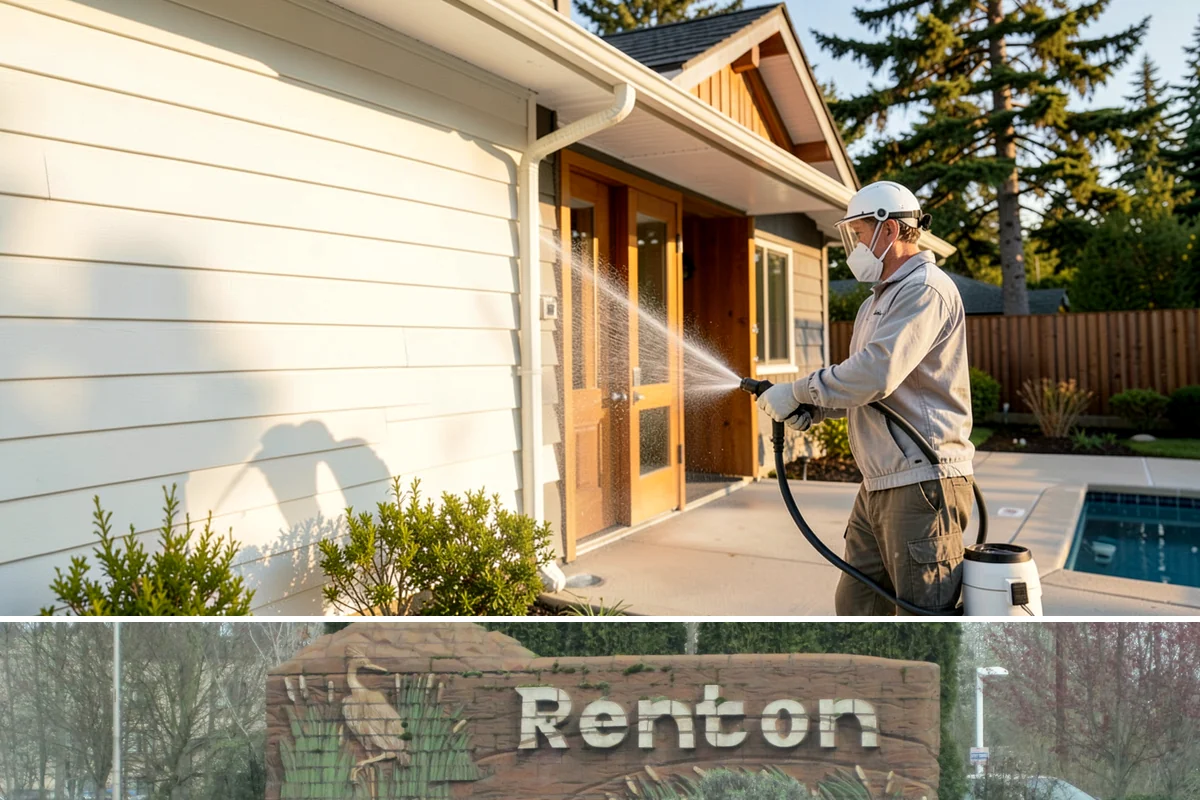 Exterior Window Cleaning in Renton, King County, WA - Spring cleaning clears the winter's spotting and pollen just as brighter days return.