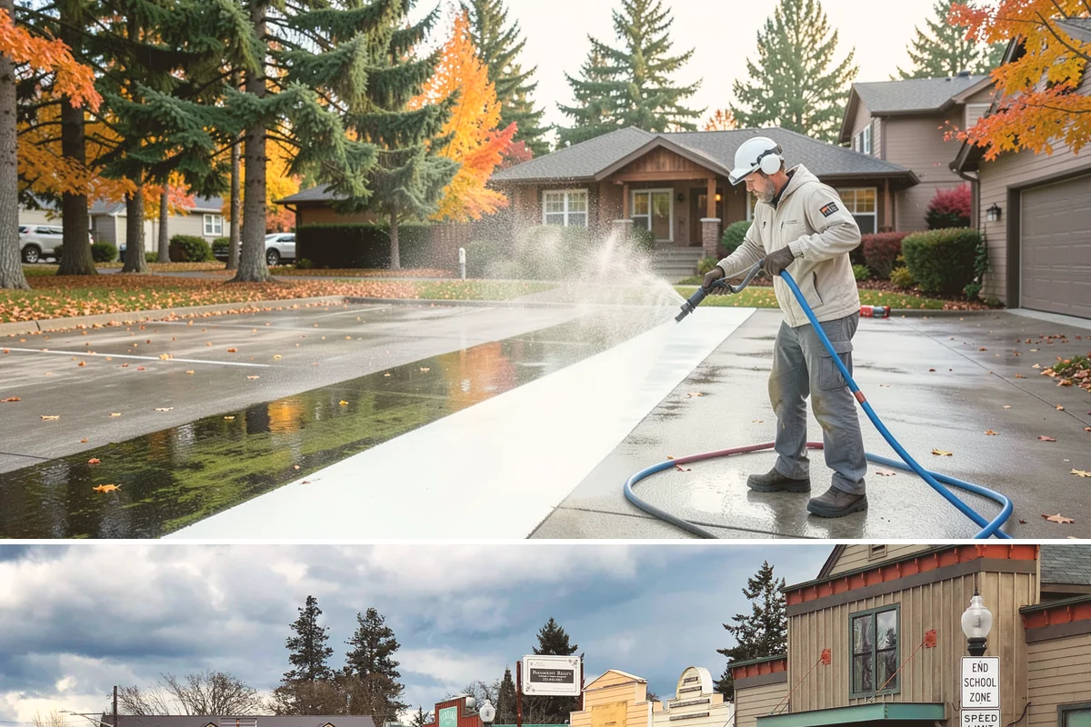 Exterior Window Cleaning in Roy, Pierce County, WA - Spring cleaning clears the winter's spotting and pollen just as brighter days return.